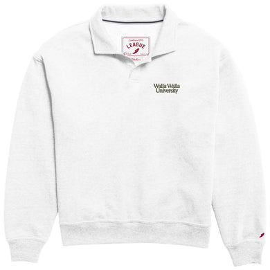 Victory Springs Ladies Collar Pullover | Heather Varsity White
