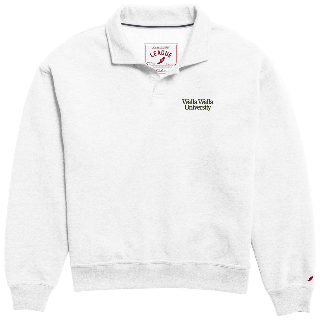 Victory Springs Ladies Collar Pullover | Heather Varsity White