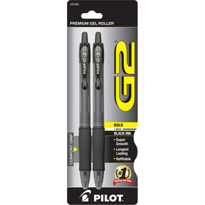 G2 Retractable Gel Pen 1.0mm Black 2Pk BP