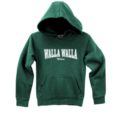 WWU Wolves Youth Hoodie Wes and Willy, Green