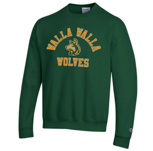 WWU Wolves Arch Crew Sweatshirt Champion, Green