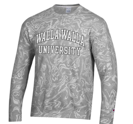 WWU Liquid Crewneck Sweatshirt by Champion, Gry/Wht